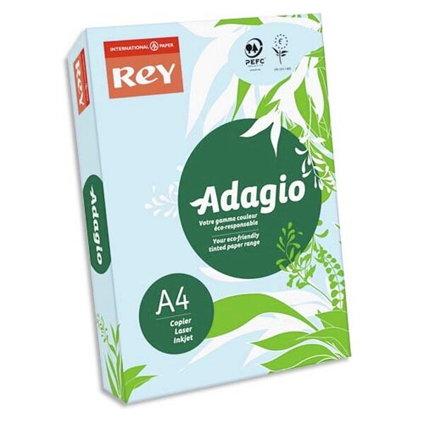 INAPA Ramette 500 feuilles papier couleur pastel ADAGIO bleu pastel A4 80g SANS MARQUE