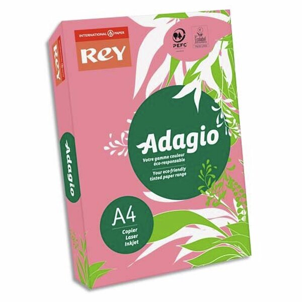 INAPA Ramette 500 feuilles papier couleur pastel ADAGIO rose pastel A4 80g SANS MARQUE