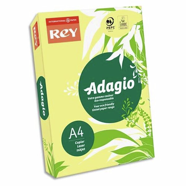 INAPA Ramette 500 feuilles papier couleur pastel ADAGIO canari pastel A4 80g SANS MARQUE