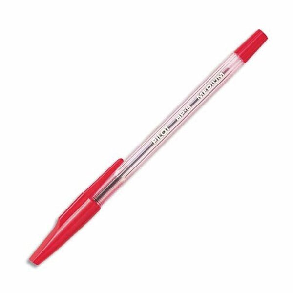 Stylo à bille rechargeable pointe moyenne encre rouge corps plastique cristal avec capuchon BP-SM PILOT