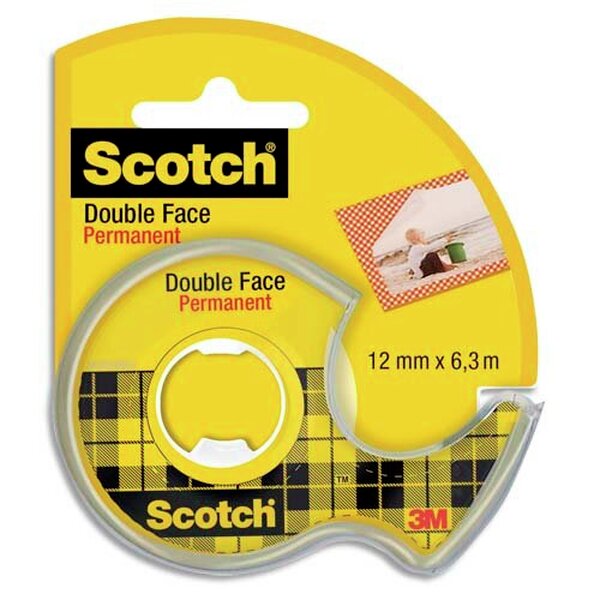 Ruban double face sur dévidoir 12 mm x 6 m SCOTCH