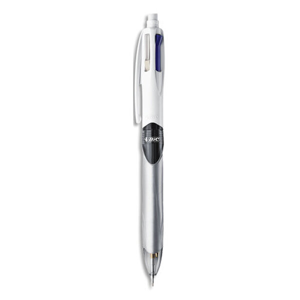 Stylo bille 4 couleurs Multi-Fonctions avec grip. Pointe Moyenne x3 + porte-mine, avec gomme intégrée BIC