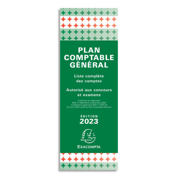 EXACOMPTA Plan comptable général format accordéon 21x7,5cm. MAJ annuelle   changements de règlementation LE DAUPHIN