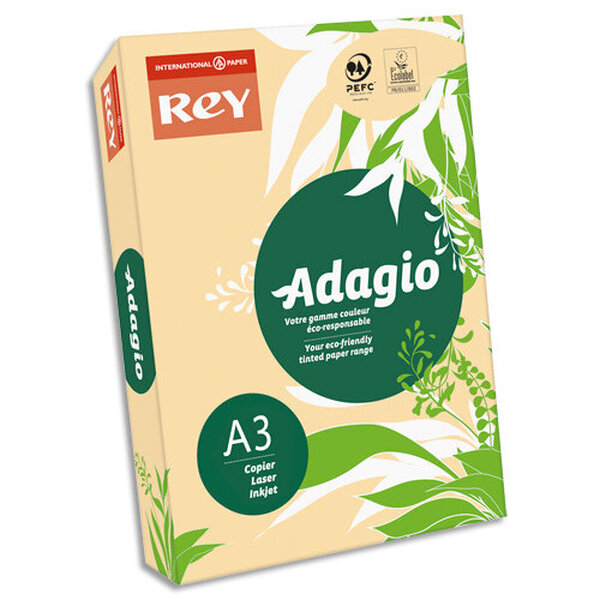 INAPA Ramette 500 feuilles papier couleur pastel ADAGIO saumon pastel A3 80g SANS MARQUE