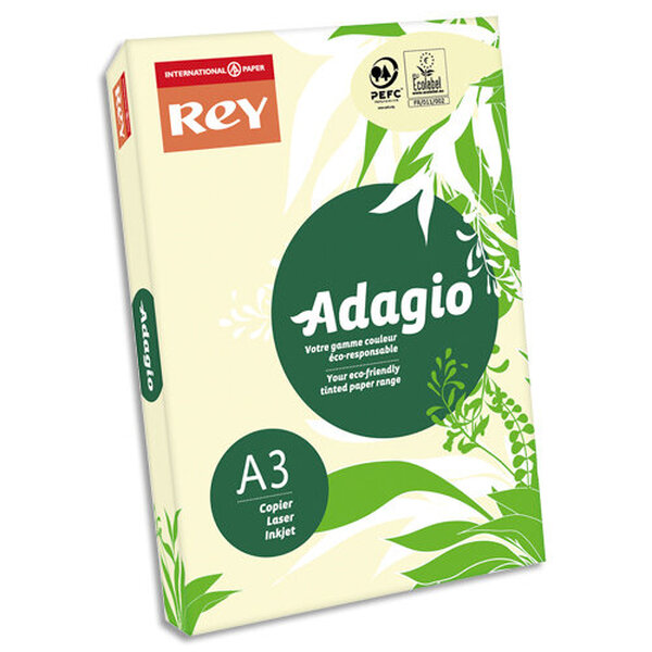 INAPA Ramette 500 feuilles papier couleur pastel ADAGIO ivoire pastel A3 80g SANS MARQUE