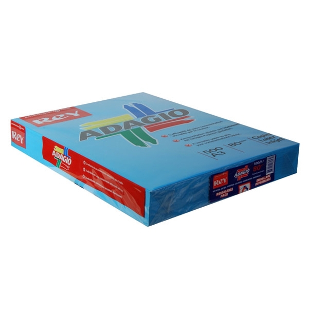 Ramette papier A3 80g bleu intense