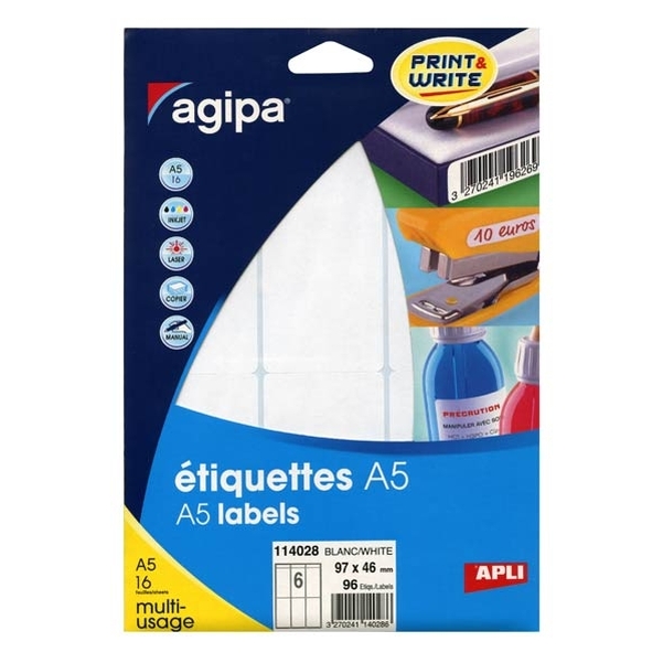 Etiquettes adhésives 97x46 mm