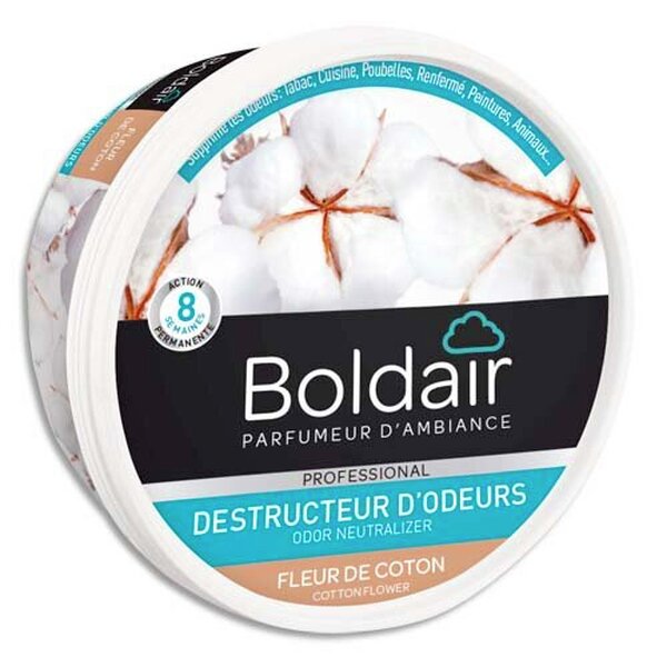 Pot 300g Gel destructeur d'odeurs fleur de coton BOLDAIR