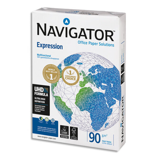 Ramette 500 feuilles papier extra Blanc Navigator Expression A4 90G CIE 169 NAVIGATOR