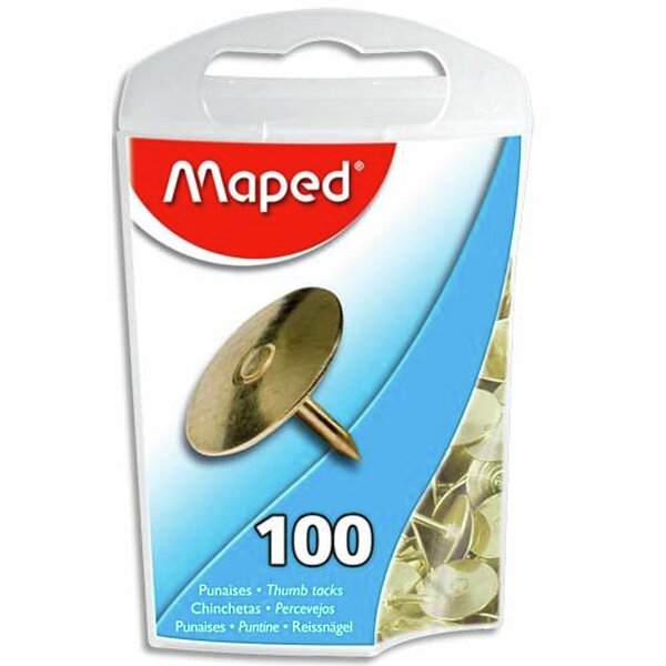 Boîte de 100 punaises en acier cuivrées 10mm MAPED