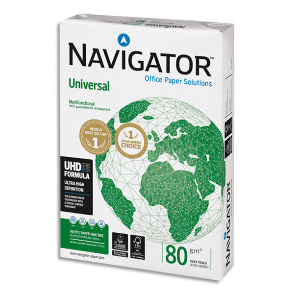 Ramette 500 feuilles papier extra Blanc Navigator Universal A4 80G CIE 169 NAVIGATOR