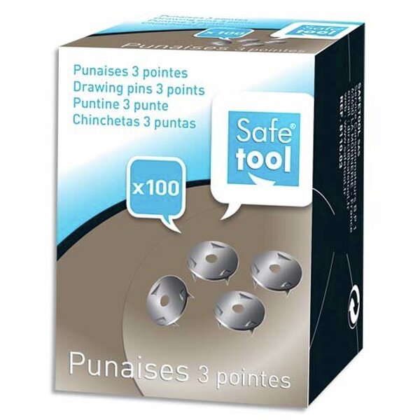 WONDAY Boîte de 100 punaises 3 pointes acier nickelé MAPED